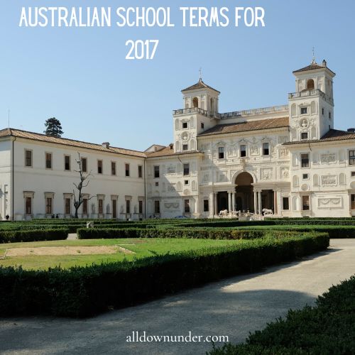 Australian School Terms for 2017