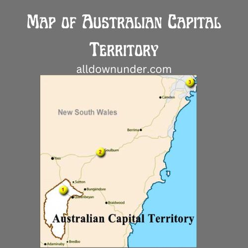 Map of Australian Capital Territory - Australian Facts And Figures