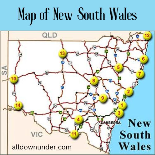 Map of New South Wales – Australian Facts And Figures